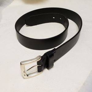 Amanda Smith Black Leather Belt Silver Buckle